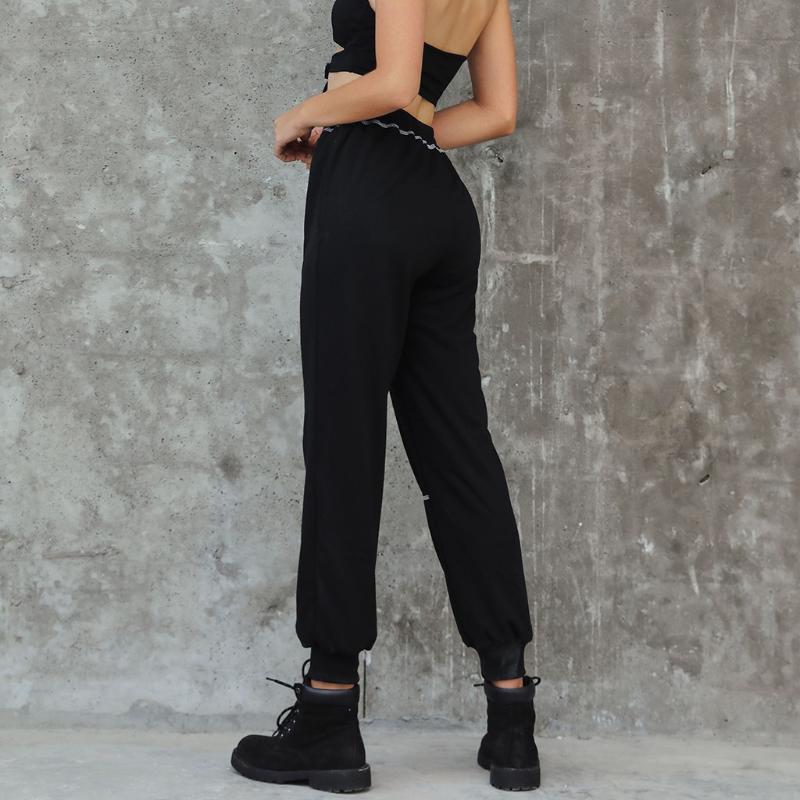 

2019 New Style Women Fashion Casual Sports Pocket Loose Pants Ladies Loose Pants Z815, Black