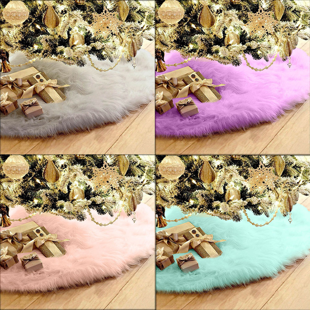 

78cm Christmas Plush Long Haired Christmas Tree Skirt Tree Skirt Decor Home Party Decor Dropshipping T5#