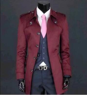 

9XL 2019 Spring New Male Fashion Korean slim sexy medium-long trench coat PLus size Men Autumn lapel casual overcoat Wine red, Beige