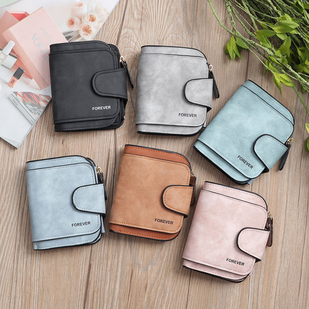 

Fashion Women Scrub PU Leather Mini Clutch Wallets Coin Pouches Ladies Card Holder Interior Zipper Pocket Cash Purses Luxury Girls Handbag, 6 colors for choice