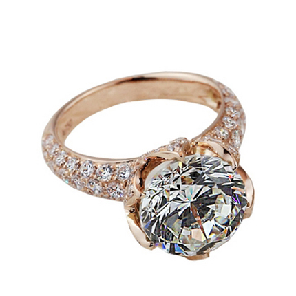 

4ct SONA Synthetic Diamond Engagement Wedding Ring For Women Sterling Silver 18K Rose Gold Plated Ring Lotus Shape Free Shipping