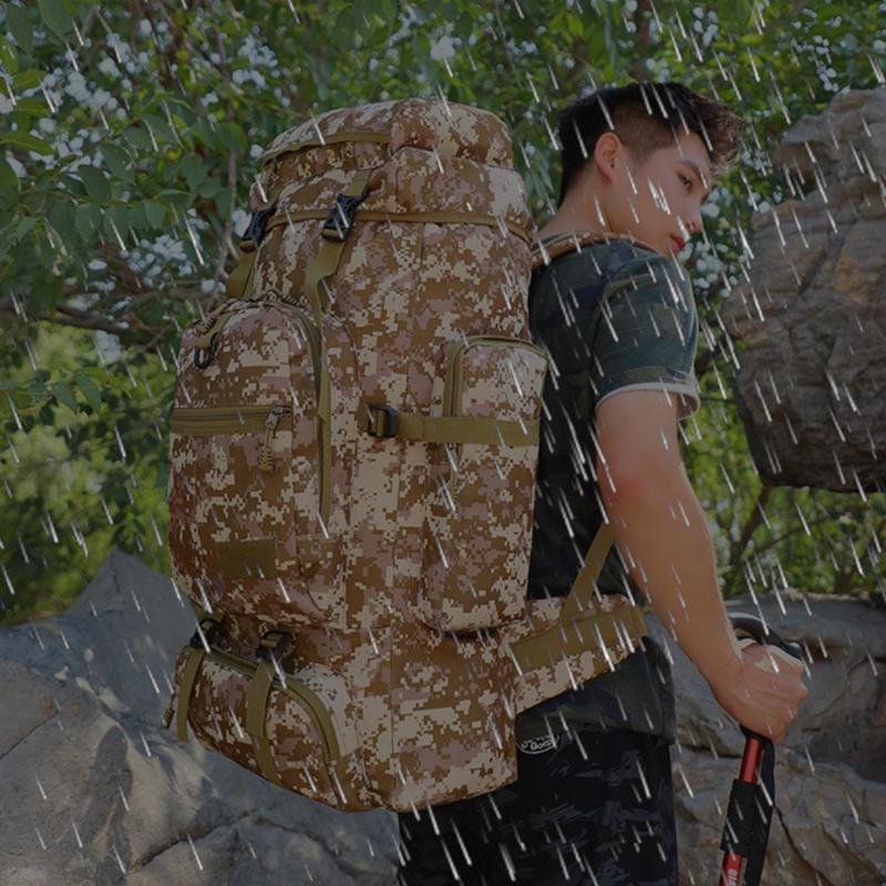 

Durable Nylon 75L Outdoor Climbing Bag Tent Backpack Backpack Traveling Rucksack Outdoors Mountaineering, Black