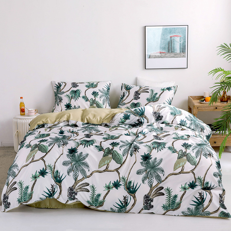 

Washed Satin Silk 3/4 Pcs Bedding Sets Silky Duvet Cover Single Queen King Quilt/Comforter Cover For Kids/Adult Bed Set, 02