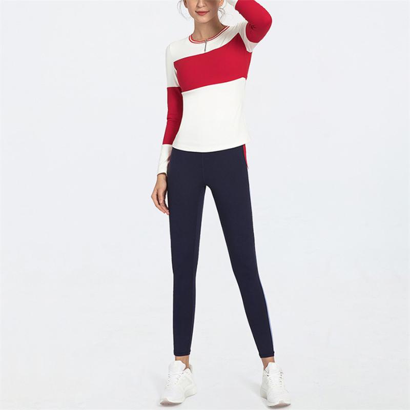

Yoga Outfit Sport Wear Women Yoga Set Red Leggings Set Gym Clothes 2Piece Women Anti-Pilling Workout Brand Clothes, Black white