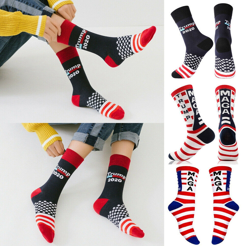 

24 Styles Middle MAGA Trump 2020 American Stars Stripped Socks Skateboard hiphop socks JOKE Sock Cotton Unisex Trump Socks ZZA1613 300pairs, 1lot=1pair=2pcs=1left+1right