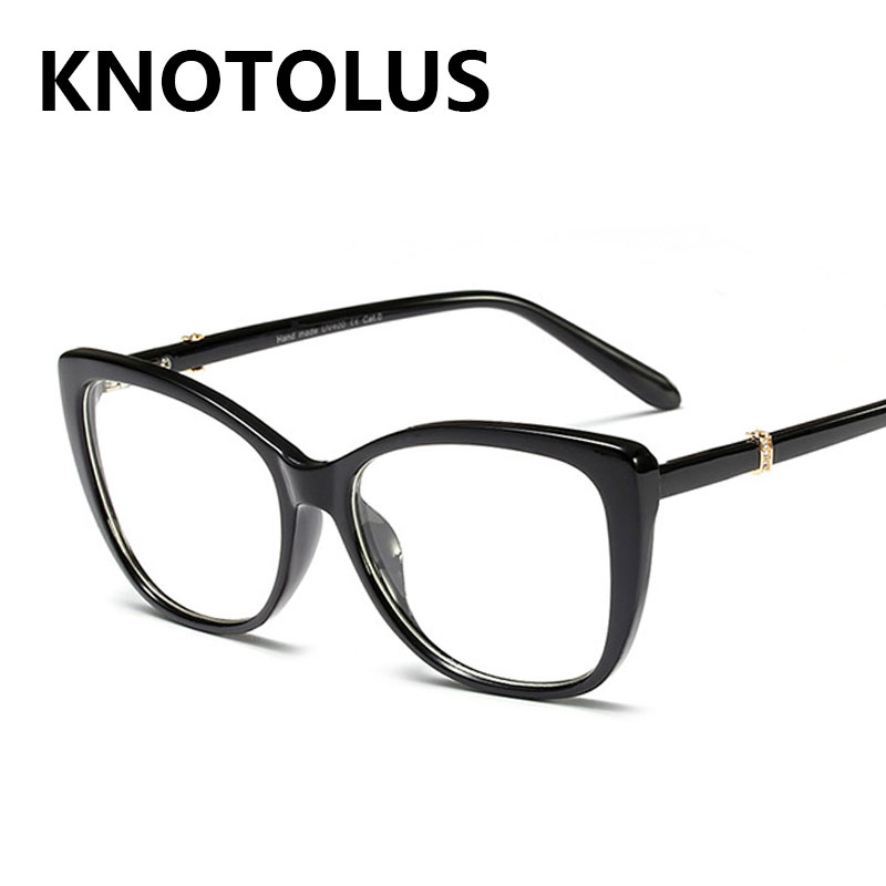 

Black Frame Women CatEye Eyeglasses Diamond Glasses Frame Ladies Clear Lens Computer Eyewear