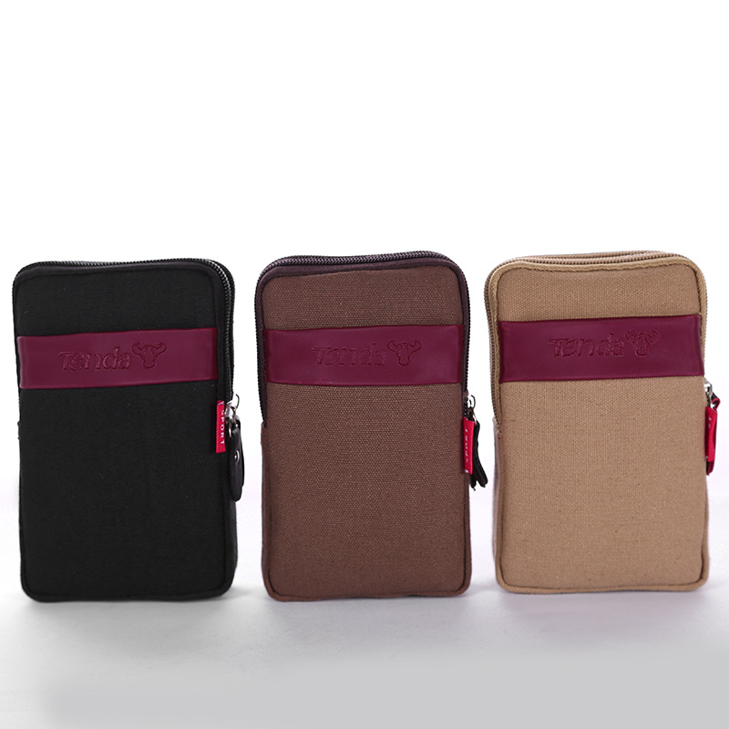 

BYCOBECY 2020 Wear Belt Pocket Phone Coin Card Men Waist Bag Wear-resistant Canvas Travel Storge Bag Outdoor Multifunction Purse, Sky blue