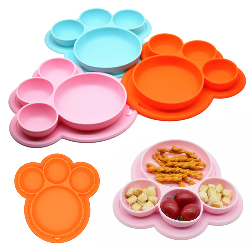 

ear Toddler Plate Portable Baby Plates for Toddlers and Kids BPA-Free Dishwasher & Microwave Safe Silicone Placemat