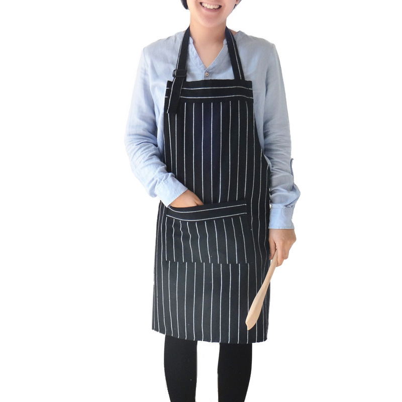 

Strip Coverall Aprons with big Pockets Denim Jean Kitchen Apron for Women and Men 31 x 27" Father Gift Chef Cooking Artist Painting 122241