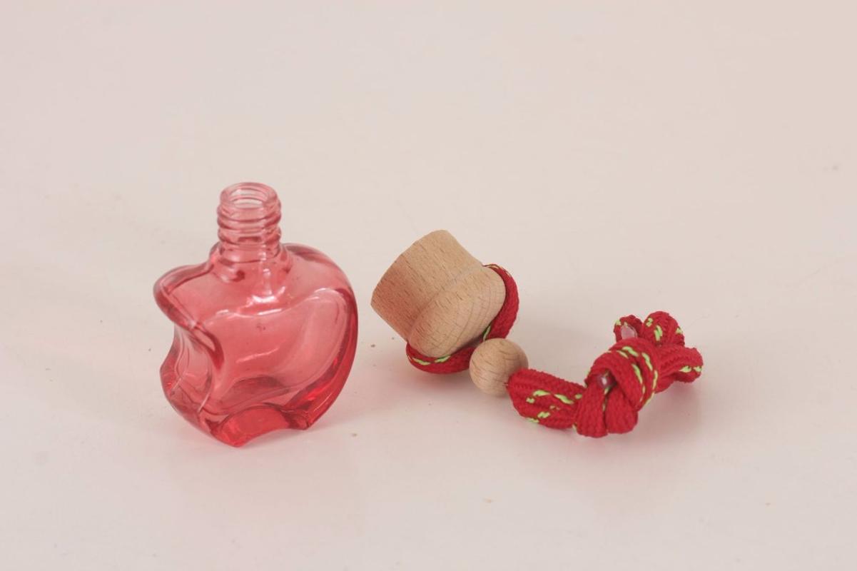

5ml Mini Apple Shaped Custom Glass Bottle Car Pendant Perfume Bottle 100PCS/LOT