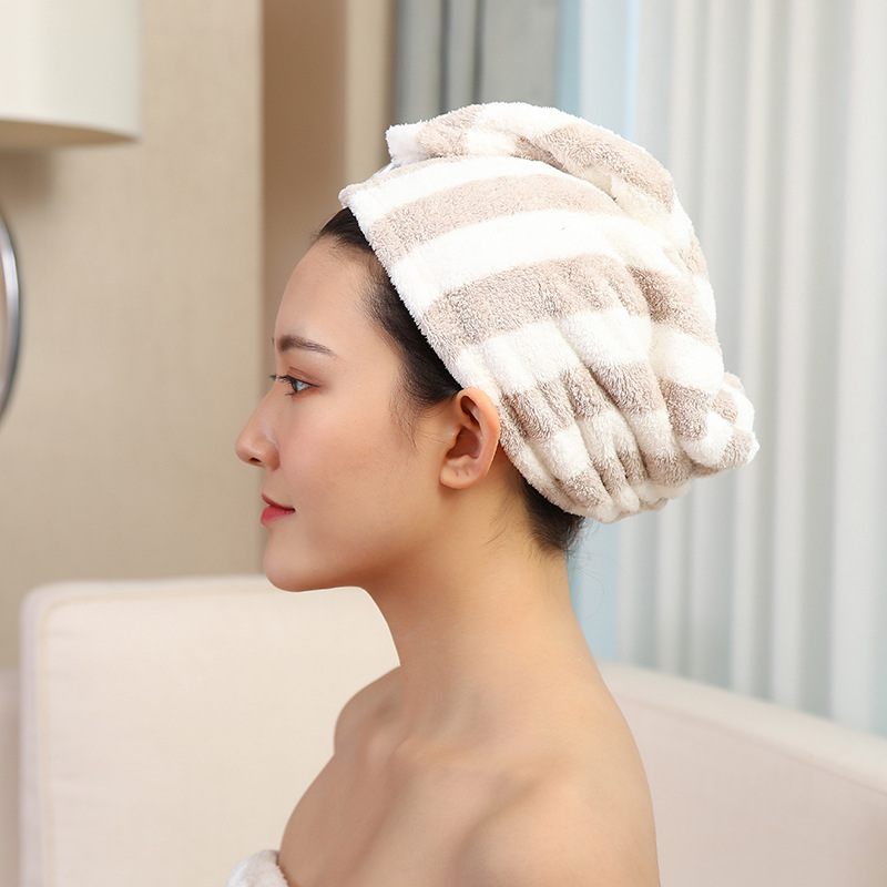 

Home travel Convenient Dry hair cap Night Gown Travel Hair Fast Dry Super Absorbent Quick-drying Bath Towel trip Supplies Items, B brown