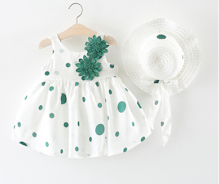 green baby frock