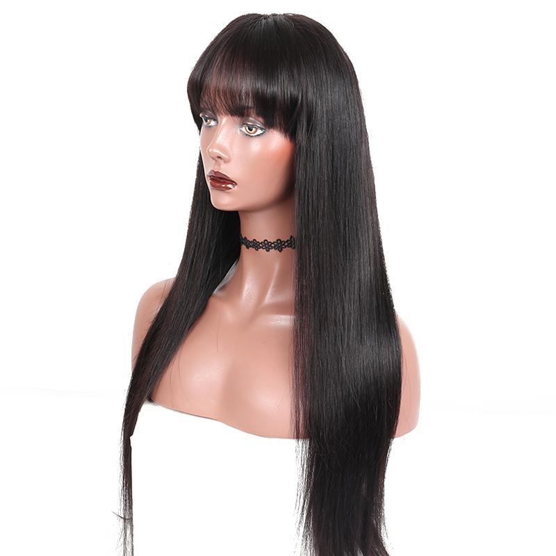 

360 Frontal Human Hair Full Lace Wigs Brazilian Virgin Human Hair Straight Lace Front Wigs Remy Full Lace Human Hair Wig, Natural color