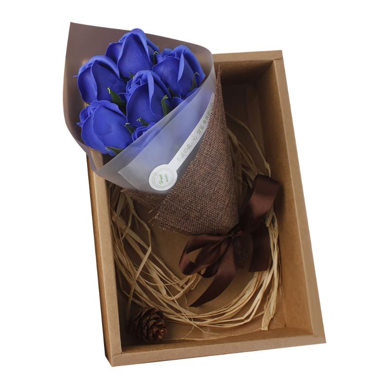 

Soap rose Valentine's Day Small bouquet DIY Soap Flower Gift Rose Box Bouquet Wedding Home Festival Gift W1220, Beige