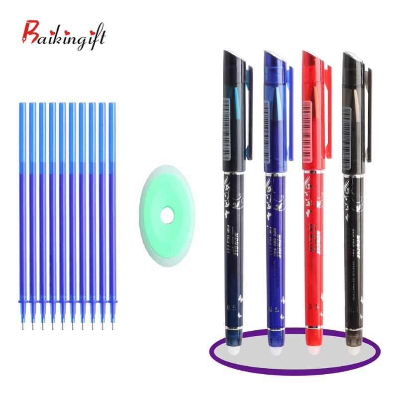 

12PCS/LOT Erasable Magical Pen Refill Set Washable Handle Gel Pen School Office Writing Supplies Student Christmas Gifts