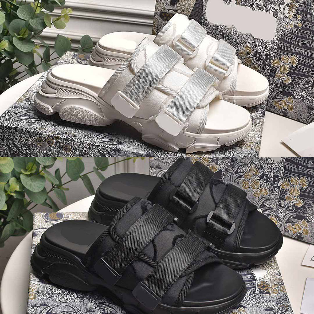 

DHL Free Shipping 20SS Hot Sale Womens White D-WANDER Camouflage Nylon Slide Designer Sandals Slippers Fashion Platform Summer Beach Shoes