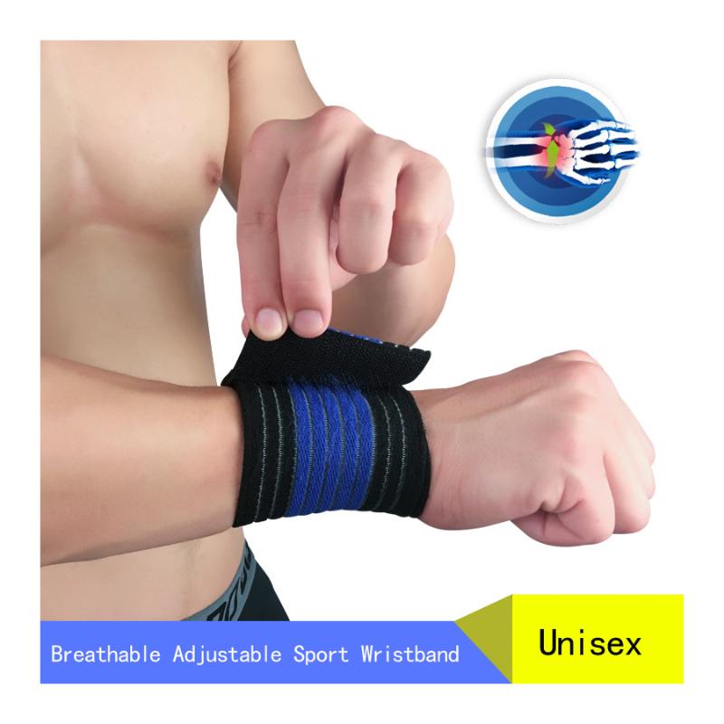 

Breathable Adjustable Sport Wristband Comfortable Bandage Wrist Protect Strap Brace Wrap Anti-sprain Bench press weightlifting, White
