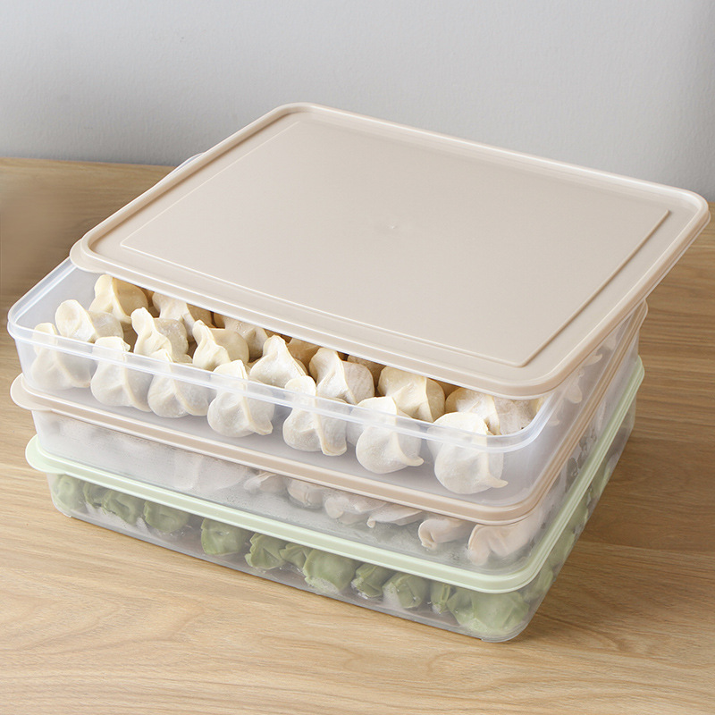 

dumpling box refrigerator container no divide kitchen transparent with cover plastic storage case