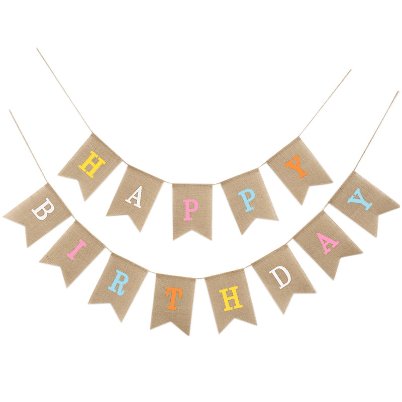 

Happy Birthday Banner Bunting for Birthday Party Decoration Perfect Kraft Swallowtail Bunting Flag Garland Birthday Decor for Any Age 122393