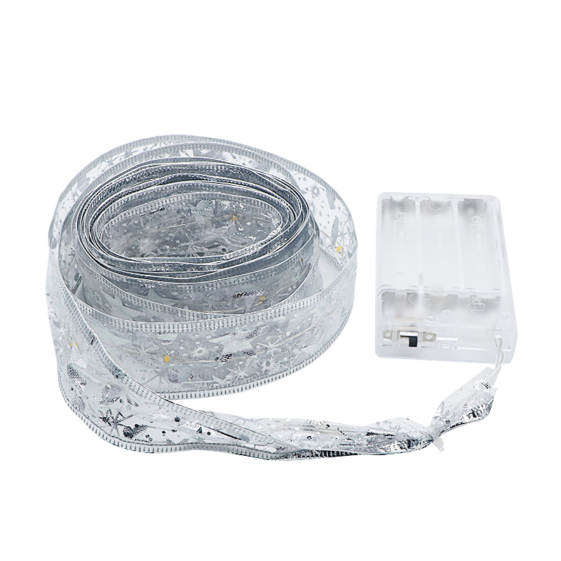 

Edison2011 Party Supplier 4m Colorful Shaped Organza Decorative Lace Ribbon Firefly LED String Lights twine Gifts Wraps for Wedding