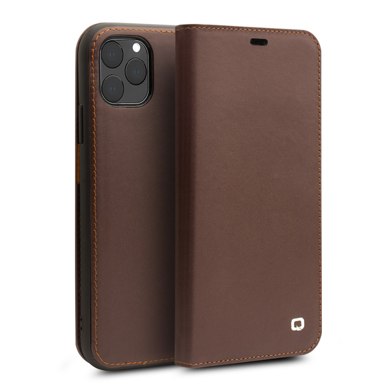 

Leather Case for iPhone11 Handmade Business Cover with Card Slots, Brown