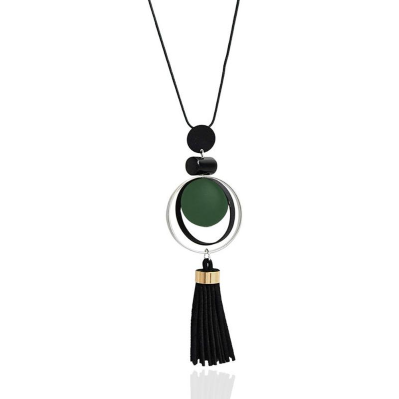 

Wood Long Tassel Pendant Sweater Chain Necklace Beads Jewelry