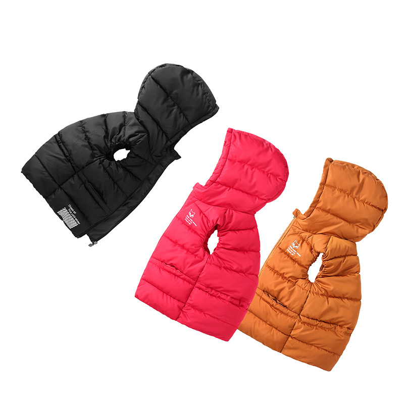 

Children Outerwear Winter Coats Child Waistcoat Kids Clothes Warm Hooded Cotton Baby Boys Girls Vest For Age 3-10 Years Old, Black