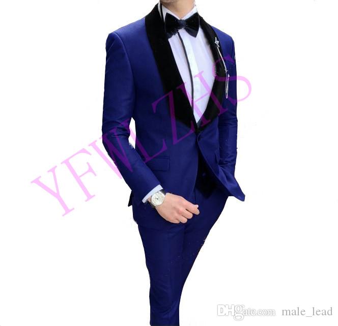 

Handsome Groomsmen Shawl Lapel Groom Tuxedos Mens Wedding Dress Man Jacket Blazer Prom Dinner 3 Piece Suit(Jacket+Pants+Tie+Vest) B238, Same as image
