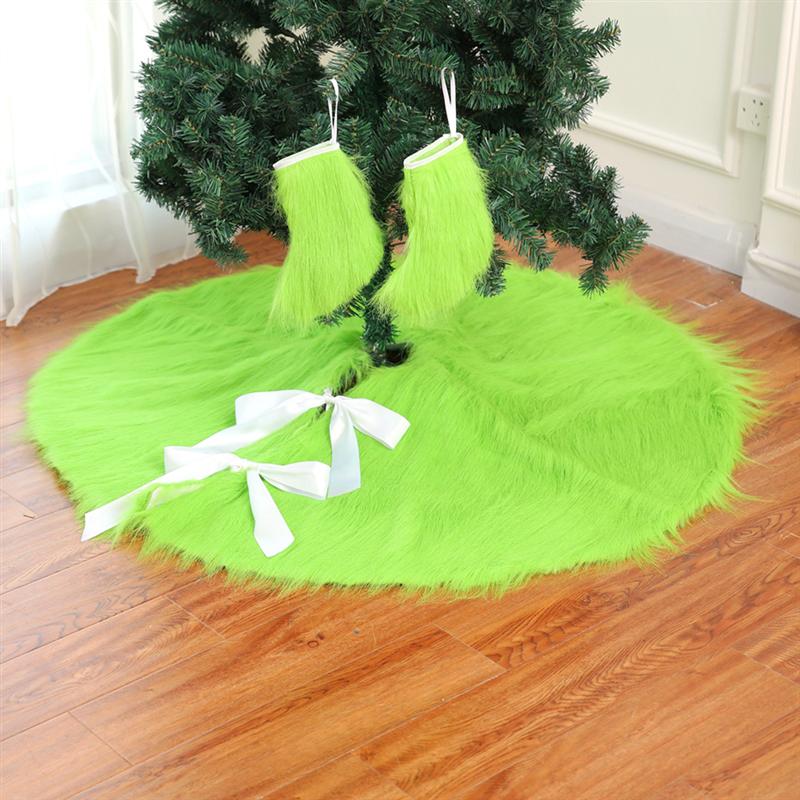 

Christmas Tree Skirt Creative Plush Fabric High-grade Golden Tree Skirt Mats for Party Christmas Decorating