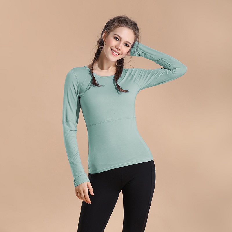 

Sexy Women Fitness T-shirt Quick-drying Breathable Tight-fitting Sports Long-sleeved Top Elastic Running Workout Tops, Red