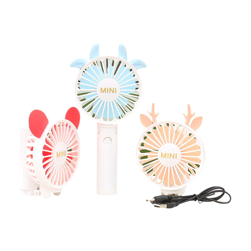 Outdoor Travel Office Color : Purple USB Fans USB Fan Small Pig Style Electric Fan Rechargeable Student Handheld Portable Mute Mini Fan for Home