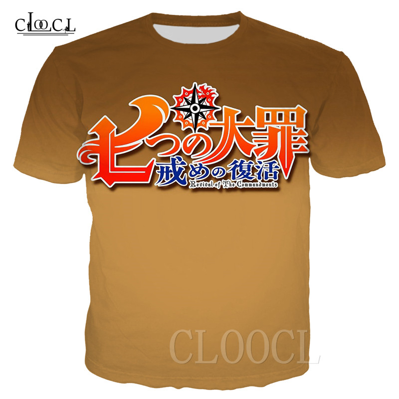 

Harajuku Style Anime The Seven Deadly Sins T Shirts Men Women 3D Full Printing Fashion Short Sleeve Hippie Hipster Streetwear Tops, T shirt 1