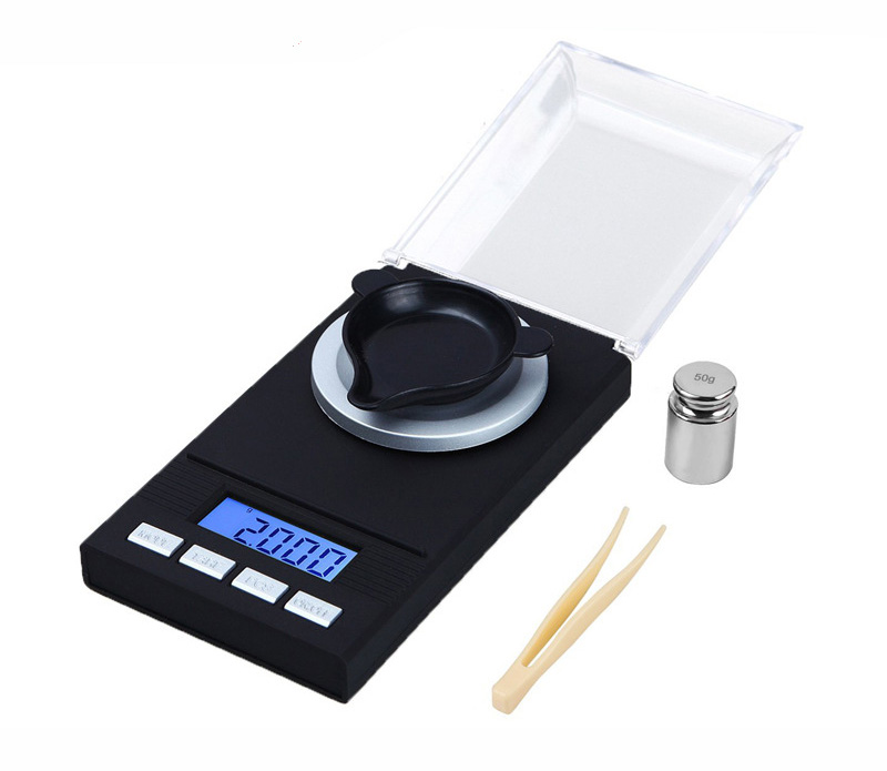 

2019 New designer Mini Jewelry Scale 0.001g High Accuracy Backlight Pocket scale For Jewelry Gram Weighting tools smoking accessories, Black