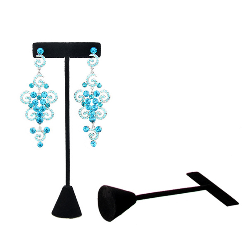 Free Shipping Black Velvet Tree T Bar Earrings Stand Holder Jewelry Rack Display Organizer Storage Showcase-image-551265363