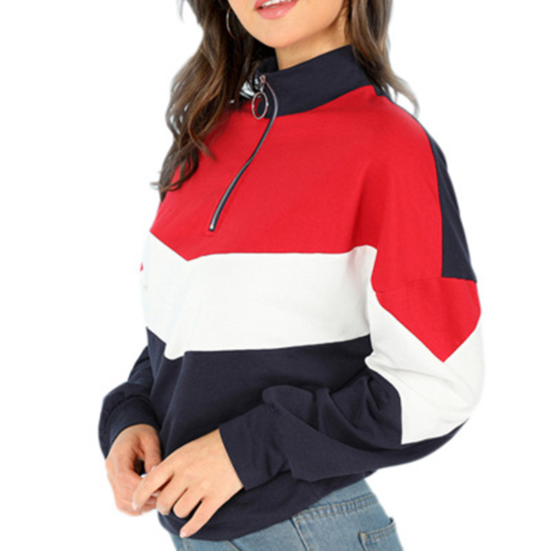 

Women' Clothing Hoodies Multicolor Minimalist O-Ring Zip Front Cut Sew Stand Neck Raglan Sleeve Sweatshirt Casual Patchwork Pullovers Hot, Yellow