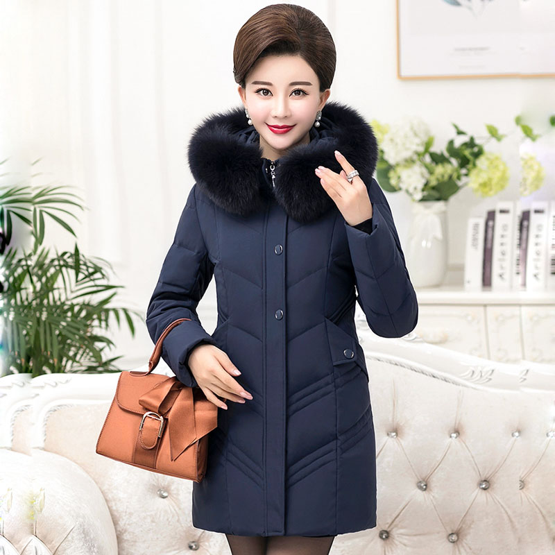 

Winter fashion warm plus size middle age extra large size fat mother down jacket increase fat 300 catty clothes, Black