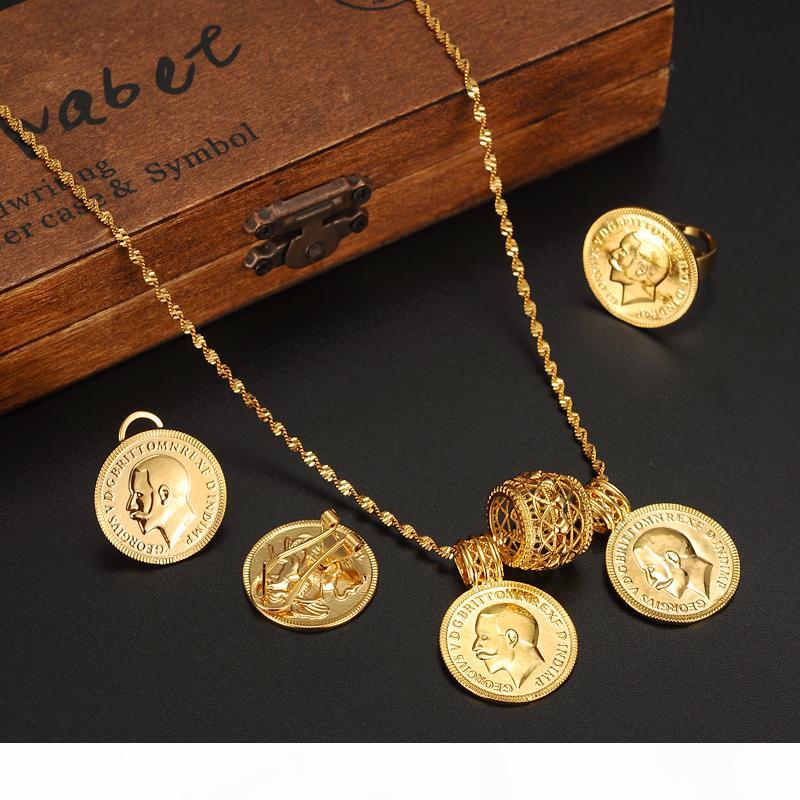 14K Solide Or Jaune Grande chinois BONNE CHANCE Caractère Jade Donut Pendentif Nouveau