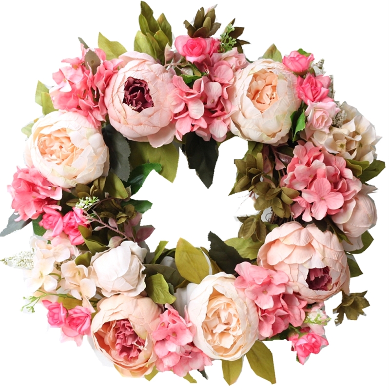 

Silk Peony Artificial Flowers Wreaths Door Perfect Quality simulation Garland For Wedding Home Party decoration, C005a