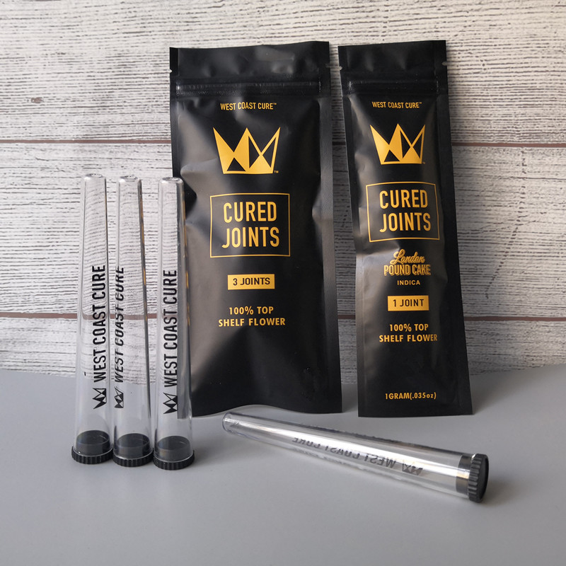 

West Coast Cure 3PCS 1PCS CURED JOINTS BAG +PLASTIC TUBES Packaging 2020 moonrock Preroll Pre-rolled tube packaging