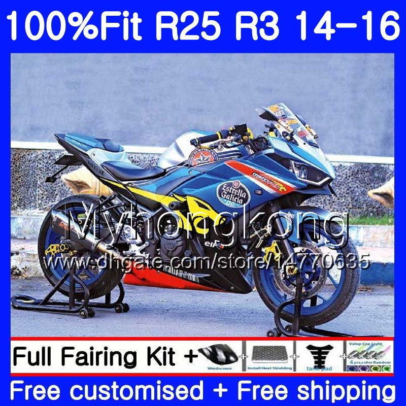 

New blue red TOP Injection For YAMAHA YZFR25 YZF R25 R3 2014 2015 2016 2017 240HM.25 YZF-R25 YZF-R3 R 25 Body YZFR3 14 15 16 17 Fairings kit, No. 1