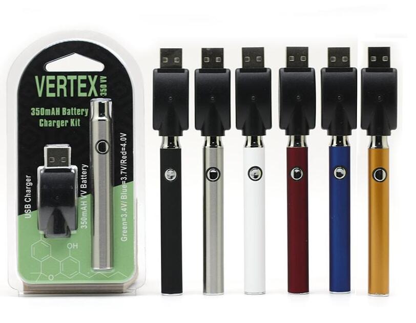 

Vertex LO VV Battery Charger Kit Preheat VV Batteries 350mAh Vape Pen Fit 510 Vape Cartridges CE3 G2 BUD V15 Liberty Cartridges