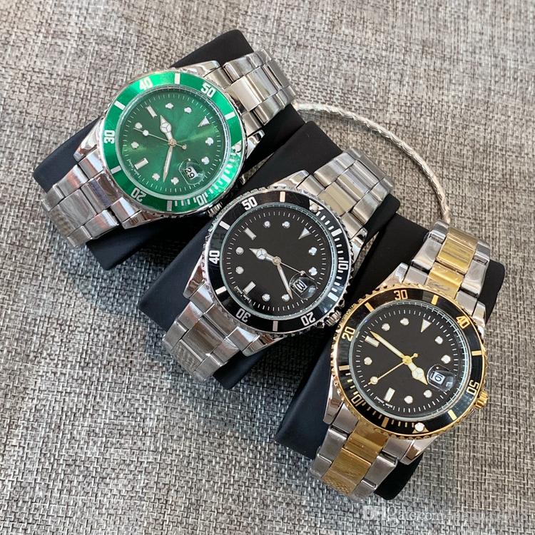 

Orologio di Lusso fashion watches with calendar folding Lock Clasp Strap Mens New quartz Watch Green Watches luxury Wristwatch High quality, Slivery;brown