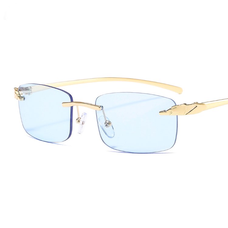 

Rimless Rectangular Metal Sunglasses European American Fashion Sunglasses Ocean Piece Square Frame Eyewear 6colors ES2070