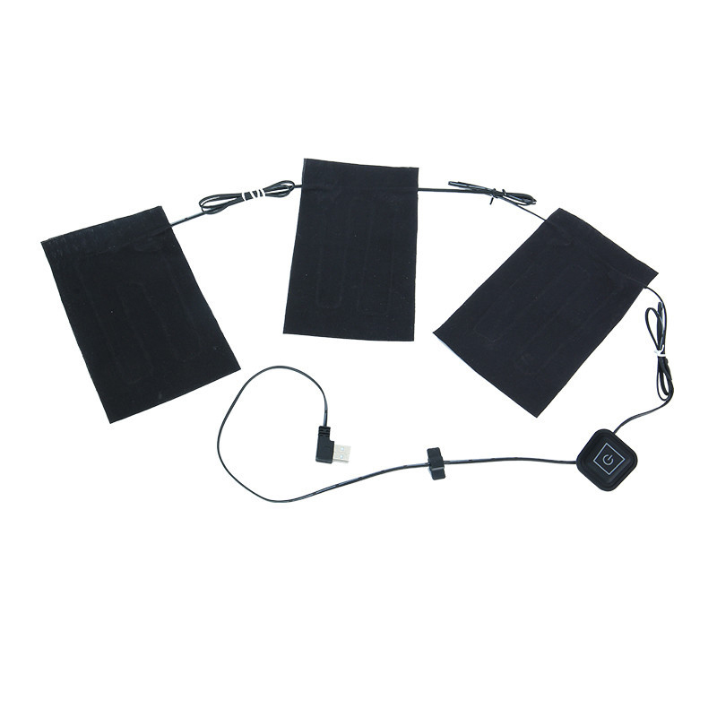 

USB Charged Clothes Heating Pad 5V Electric Heating Sheet 3 Heated Pad for Vest Jacket, Black