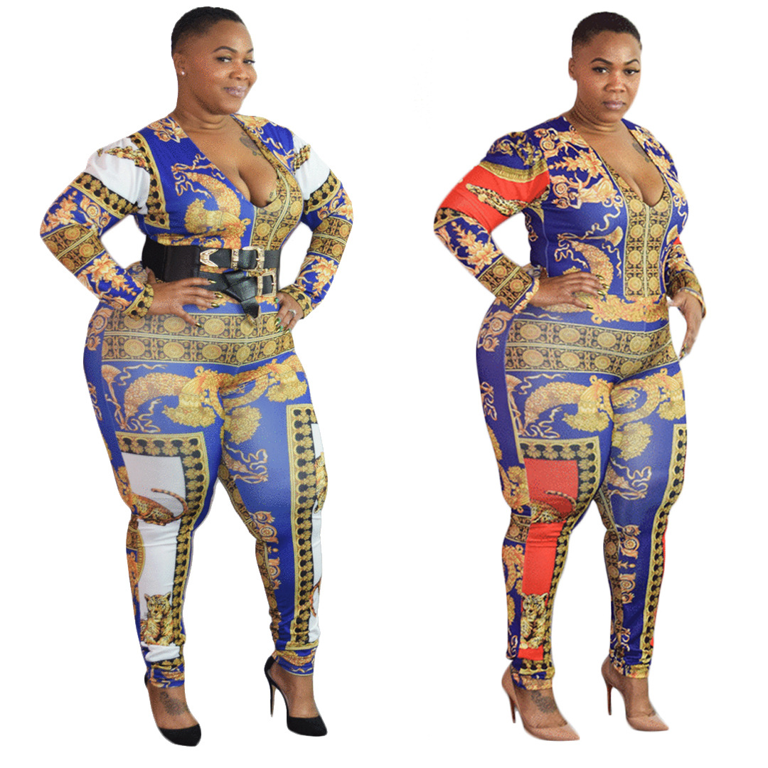 african print jumpsuit plus size