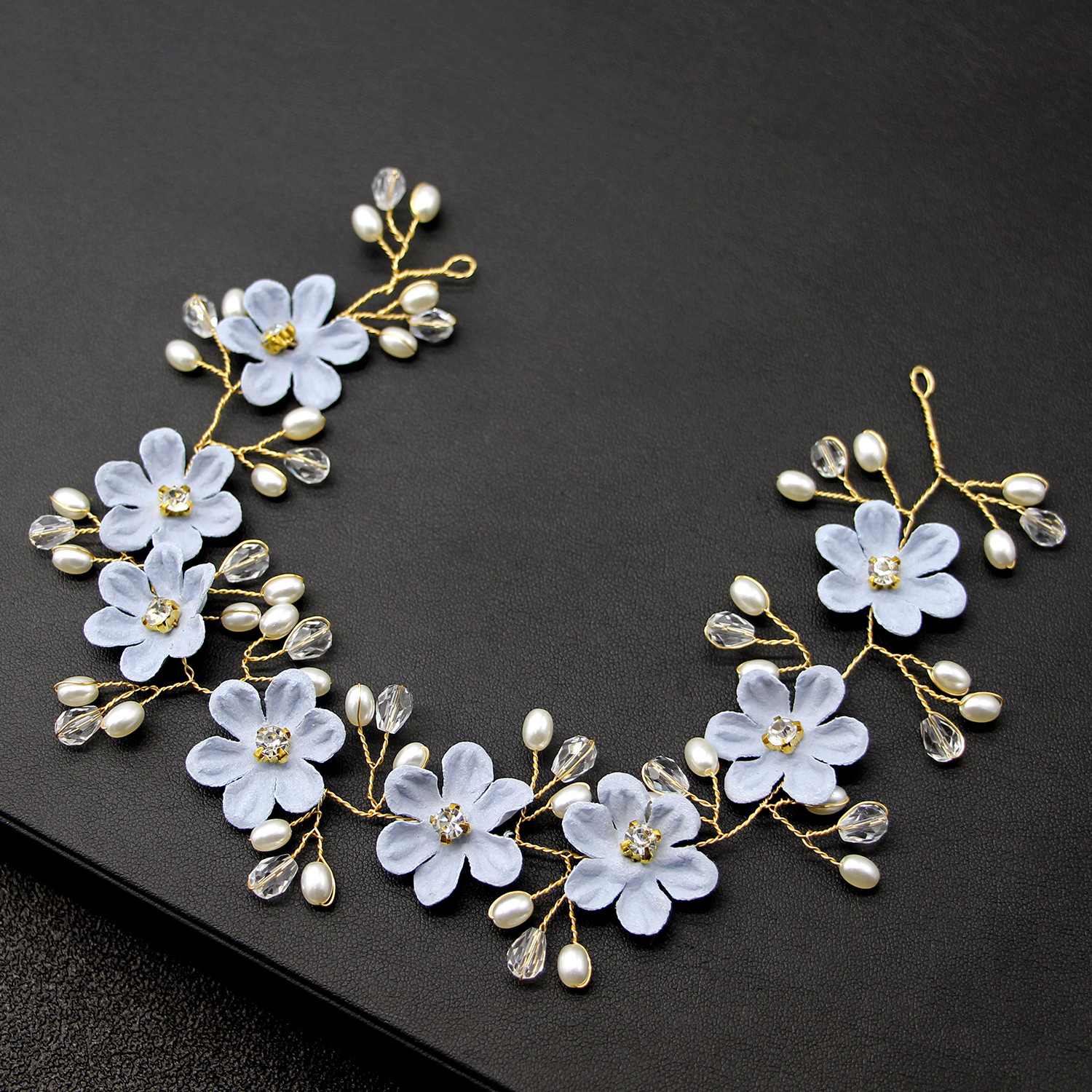 

Bride Wedding Girl Bridesmaid Accessories Soft Chain Flowers Hair Band Manual Headwear