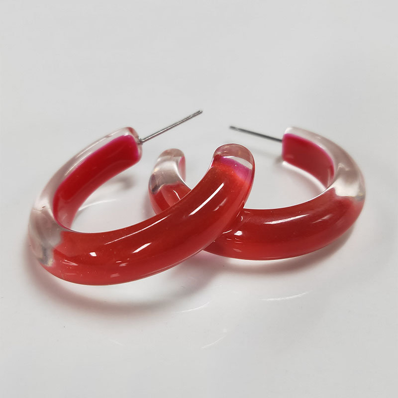 

Hoop & Huggie HUANZHI 2021 Transparent Acrylic Resin Minimalist Geometric Exaggerated Earring For Women Jewelry Gifts