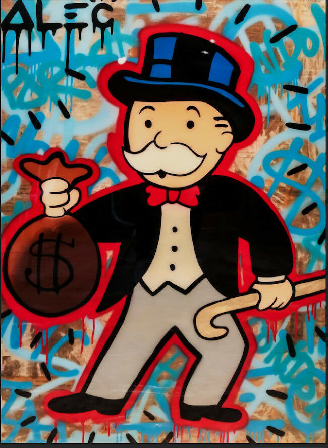 

Alec Monopoly Oil Painting On Canvas Graffiti Art Money Bag Home Decor Handpainted &HD Print Wall Art Canvas Pictures 191031