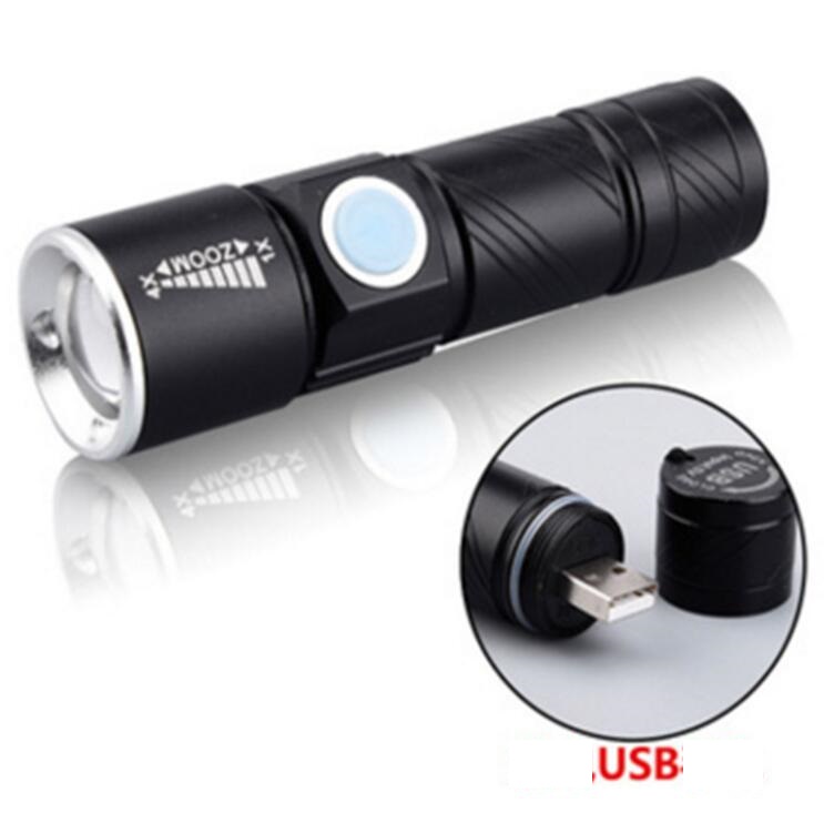 

Ultra bright rechargeable led torch USB LED Flashlight Mini Torches Flash light Pocket lamp Zoomable Lamps For Riding Outdoor hiking sports