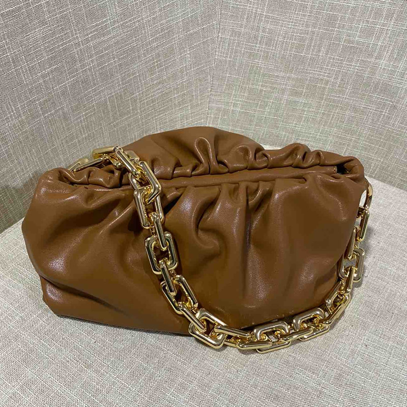 

Luxury Cloud Shape Evening Bags Cloud Bag With Thick Chain Clutch Women Pouch Genuine Leather Clip Designer Handbags Crossbody Totes wallet, Blue